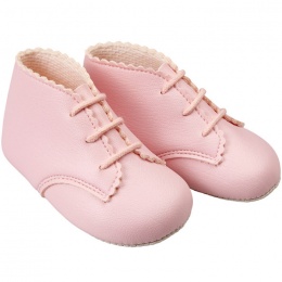 Baby Girls Pink Matt Lace Up Baypods Pram Boots